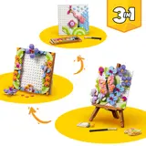 Three alternative LEGO art builds.