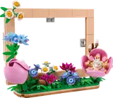 LEGO Floral Picture Frame with colorful brick flowers.