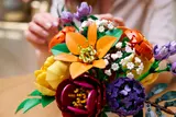 Close-up of central LEGO flowers.