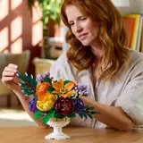 Person arranging a LEGO bouquet.