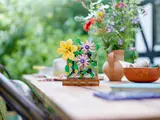 LEGO Flower Trellis on an outdoor table.