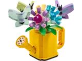 Yellow LEGO watering can with flowers and butterflies.