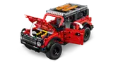 Bronco with hood and door open.
