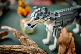Close-up of LEGO wolf head.