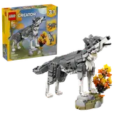 LEGO wolf model with box.