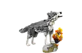 LEGO gray wolf howling.