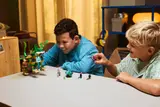 Boys playing with the fox form.