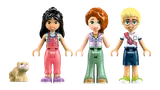 Three LEGO Friends minifigures and pet.