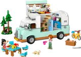 LEGO Friends Camper Van with open interior and minifigures.