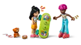 LEGO Friends minifigures with skateboard and roller skates