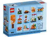 LEGO 40593 box back, showing 12 alternate builds.
