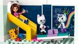 Gabby on the slide with Pandy Paws.