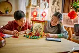 Children building LEGO set