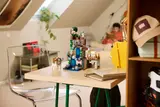 LEGO Minecraft Ghast Station displayed in a room.