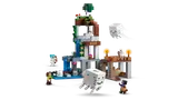 Full LEGO Minecraft Ghast Station set from above with flying Ghasts.