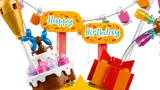 Close-up of LEGO 'Happy Birthday' signs.