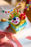 Overhead view of LEGO gift box.