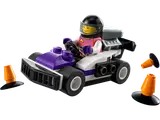 LEGO Go-Kart Racer set with minifigure and cones.