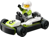 LEGO Go-Kart Racer minifigure in a green and white kart.