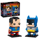 Box and built BrickHeadz Superman and Batman.
