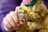 Detailed paw pads on LEGO puppy.