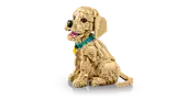 LEGO puppy sitting, right profile.