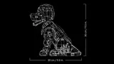 Schematic with LEGO puppy dimensions.