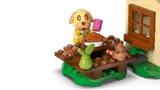 Goldie dining outdoors.