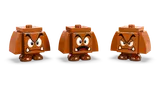 Three distinct LEGO Goomba minifigures.