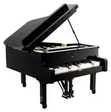 Grand Piano, lid open, no phone on stand.