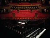 LEGO Grand Piano on stage, ready for audience.