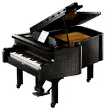 Angled view of LEGO Grand Piano, lid open.