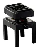 Detail of the adjustable LEGO piano stool.