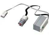 LEGO Powered Up motor, hub, and sensor.
