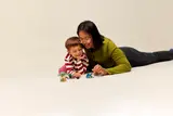 Adult and child playing
