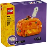 LEGO Halloween Pumpkin Lantern box front with pumpkin, ghost, spider, light brick detail.