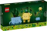 Back of LEGO Happy Plants box, showing modularity and dimensions.