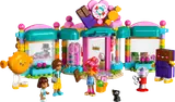 LEGO Friends Candy Store exterior with minifigures.