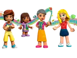 Four LEGO Friends minifigures.