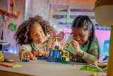 Kids playing with the set.