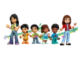 All six LEGO Friends minifigures from the set.