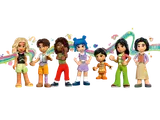 LEGO Friends minifigure lineup.