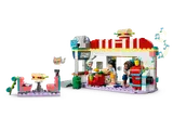 Diner interior with minifigures.