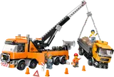 Tow Truck crane lifting dump truck