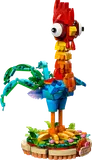 LEGO Heihei model on display base.