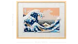 Frontal view of LEGO Great Wave with dimensions.