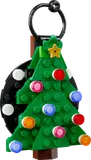 Close-up of LEGO Christmas tree ornament.