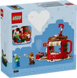 Back of LEGO Hot Chocolate Stand box with play scenarios.