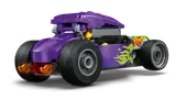 Rear view of the purple hot rod.
