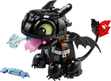 LEGO Toothless dragon exhaling plasma blast.
